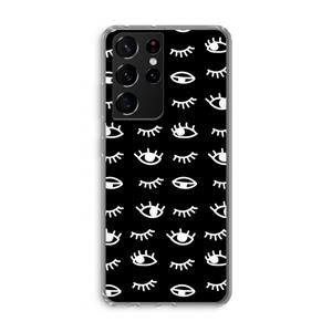 CaseCompany Eye pattern #3: Samsung Galaxy S21 Ultra Transparant Hoesje