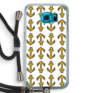 CaseCompany Musketon Anchor: Samsung Galaxy S6 Transparant Hoesje met koord