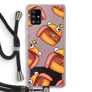 CaseCompany Hamburger: Samsung Galaxy A51 5G Transparant Hoesje met koord