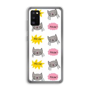 CaseCompany Meow: Samsung Galaxy A41 Transparant Hoesje