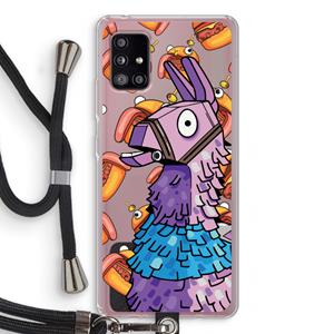 CaseCompany Loot Burger: Samsung Galaxy A51 5G Transparant Hoesje met koord