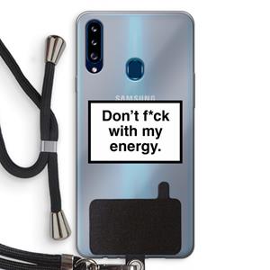 CaseCompany My energy: Samsung Galaxy A20s Transparant Hoesje met koord