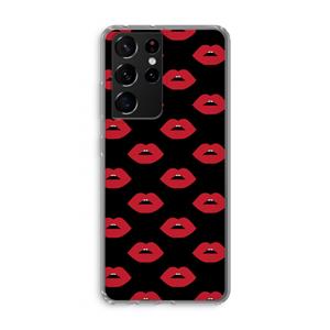 CaseCompany Lips: Samsung Galaxy S21 Ultra Transparant Hoesje