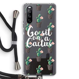 CaseCompany Cactus quote: Sony Sony Xperia 10 III Transparant Hoesje met koord