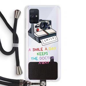 CaseCompany Smile: Samsung Galaxy A71 Transparant Hoesje met koord