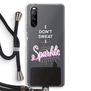 CaseCompany Sparkle quote: Sony Sony Xperia 10 III Transparant Hoesje met koord