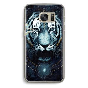 CaseCompany Darkness Tiger: Samsung Galaxy S7 Transparant Hoesje