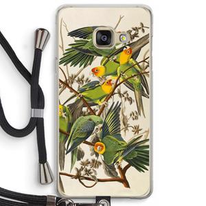 CaseCompany Carolinaparkiet: Samsung Galaxy A3 (2016) Transparant Hoesje met koord