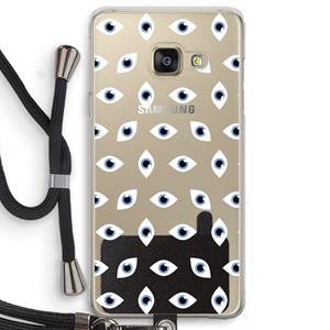 CaseCompany Eyes pattern: Samsung Galaxy A3 (2016) Transparant Hoesje met koord