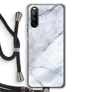 CaseCompany Witte marmer: Sony Sony Xperia 10 III Transparant Hoesje met koord