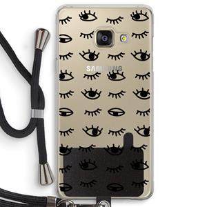 CaseCompany Eye pattern #2: Samsung Galaxy A3 (2016) Transparant Hoesje met koord
