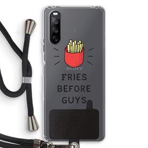 CaseCompany Fries before guys: Sony Sony Xperia 10 III Transparant Hoesje met koord