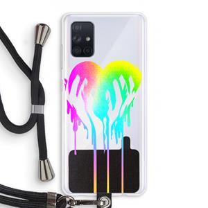 CaseCompany Hold My Heart: Samsung Galaxy A71 Transparant Hoesje met koord