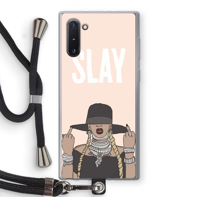 CaseCompany Slay All Day: Samsung Galaxy Note 10 Transparant Hoesje met koord