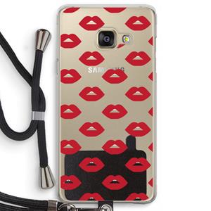 CaseCompany Lips: Samsung Galaxy A3 (2016) Transparant Hoesje met koord