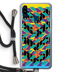 CaseCompany Skew Bee 1: Samsung Galaxy A20s Transparant Hoesje met koord