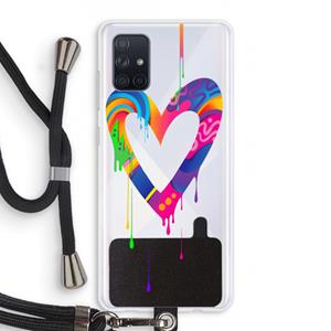 CaseCompany Melts My Heart: Samsung Galaxy A71 Transparant Hoesje met koord