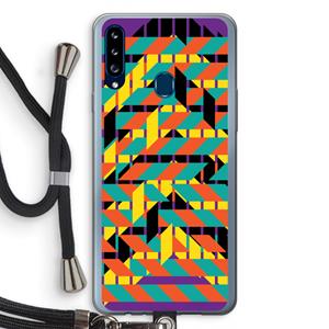 CaseCompany Skew Bee 2: Samsung Galaxy A20s Transparant Hoesje met koord