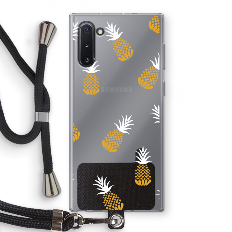 CaseCompany Ananasjes: Samsung Galaxy Note 10 Transparant Hoesje met koord