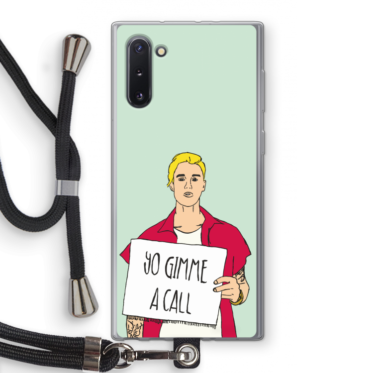 CaseCompany Gimme a call: Samsung Galaxy Note 10 Transparant Hoesje met koord