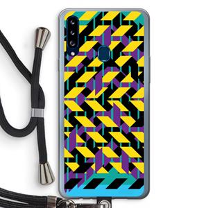 CaseCompany Skew Bee 3: Samsung Galaxy A20s Transparant Hoesje met koord