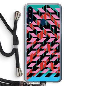 CaseCompany Skew Blush 2: Samsung Galaxy A20s Transparant Hoesje met koord