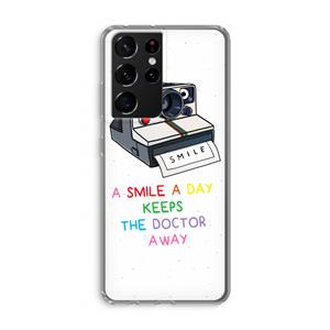 CaseCompany Smile: Samsung Galaxy S21 Ultra Transparant Hoesje