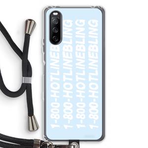 CaseCompany Hotline bling blue: Sony Sony Xperia 10 III Transparant Hoesje met koord