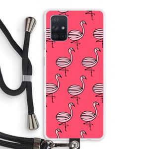 CaseCompany Flamingo: Samsung Galaxy A71 Transparant Hoesje met koord
