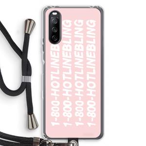 CaseCompany Hotline bling pink: Sony Sony Xperia 10 III Transparant Hoesje met koord
