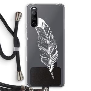 CaseCompany Pluim: Sony Sony Xperia 10 III Transparant Hoesje met koord
