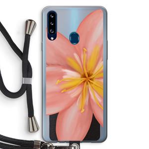 CaseCompany Pink Ellila Flower: Samsung Galaxy A20s Transparant Hoesje met koord