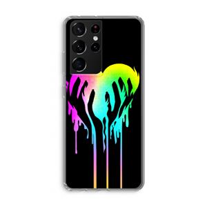 CaseCompany Hold My Heart: Samsung Galaxy S21 Ultra Transparant Hoesje