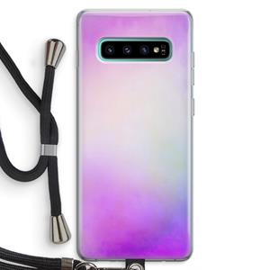 CaseCompany Clouds pastel: Samsung Galaxy S10 Plus Transparant Hoesje met koord