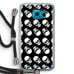 CaseCompany Musketon Skulls: Samsung Galaxy S6 Transparant Hoesje met koord