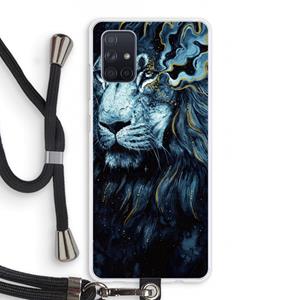 CaseCompany Darkness Lion: Samsung Galaxy A71 Transparant Hoesje met koord