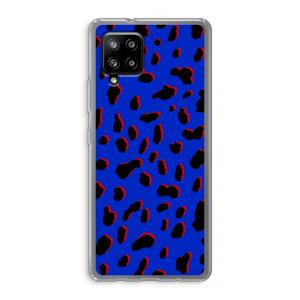 CaseCompany Blue Leopard: Samsung Galaxy A42 5G Transparant Hoesje
