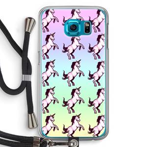 CaseCompany Musketon Unicorn: Samsung Galaxy S6 Transparant Hoesje met koord