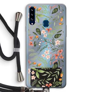 CaseCompany Sweet little flowers: Samsung Galaxy A20s Transparant Hoesje met koord