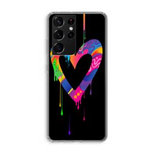 CaseCompany Melts My Heart: Samsung Galaxy S21 Ultra Transparant Hoesje
