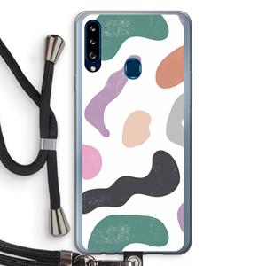 CaseCompany Memphis Shapes: Samsung Galaxy A20s Transparant Hoesje met koord