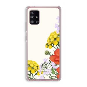CaseCompany Wilde bloemen: Samsung Galaxy A51 5G Transparant Hoesje
