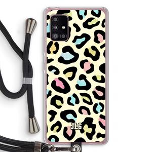 CaseCompany Leopard pattern: Samsung Galaxy A51 5G Transparant Hoesje met koord
