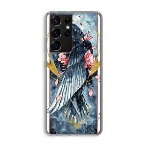 CaseCompany Golden Raven: Samsung Galaxy S21 Ultra Transparant Hoesje