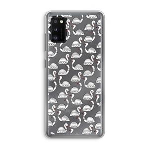 CaseCompany Zwanen: Samsung Galaxy A41 Transparant Hoesje