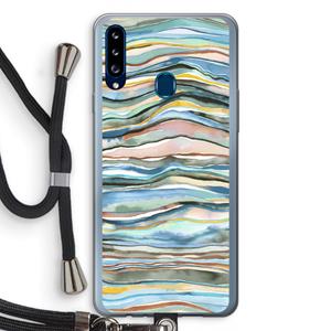 CaseCompany Watercolor Agate: Samsung Galaxy A20s Transparant Hoesje met koord