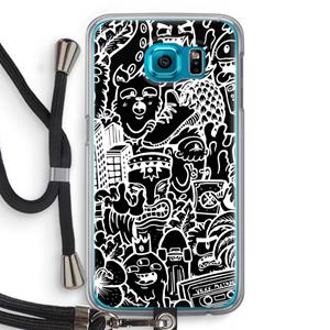 CaseCompany Vexx Black Mixtape: Samsung Galaxy S6 Transparant Hoesje met koord