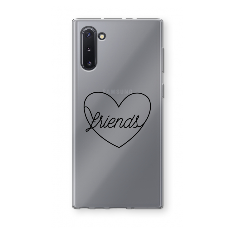 CaseCompany Friends heart black: Samsung Galaxy Note 10 Transparant Hoesje