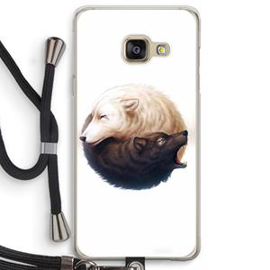 CaseCompany Yin Yang Wolves: Samsung Galaxy A3 (2016) Transparant Hoesje met koord