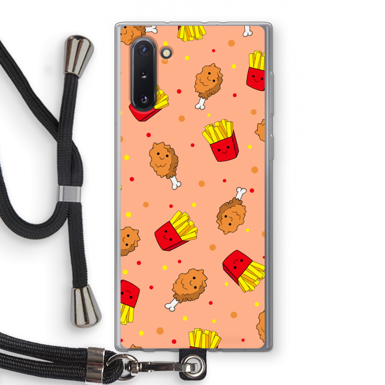 CaseCompany Chicken 'n Fries: Samsung Galaxy Note 10 Transparant Hoesje met koord